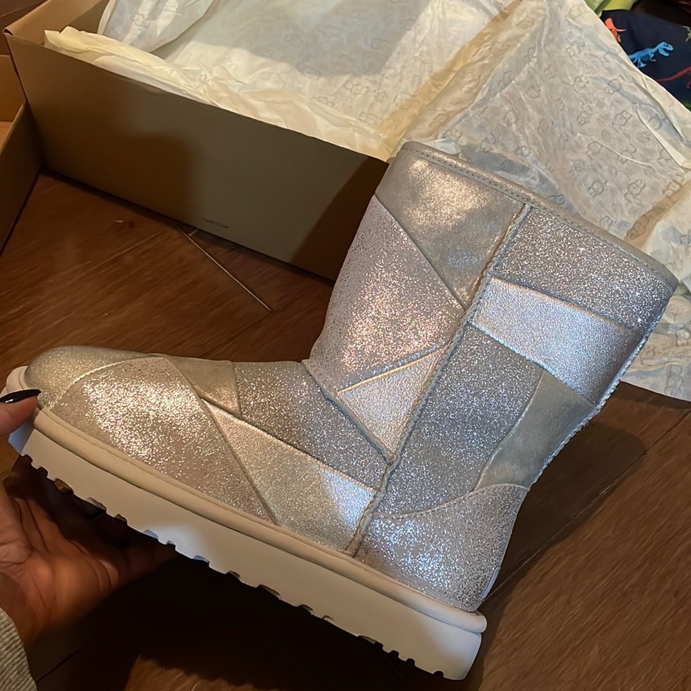 UGGS Glitter Patchwork-Silver